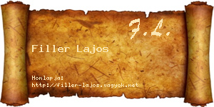 Filler Lajos névjegykártya